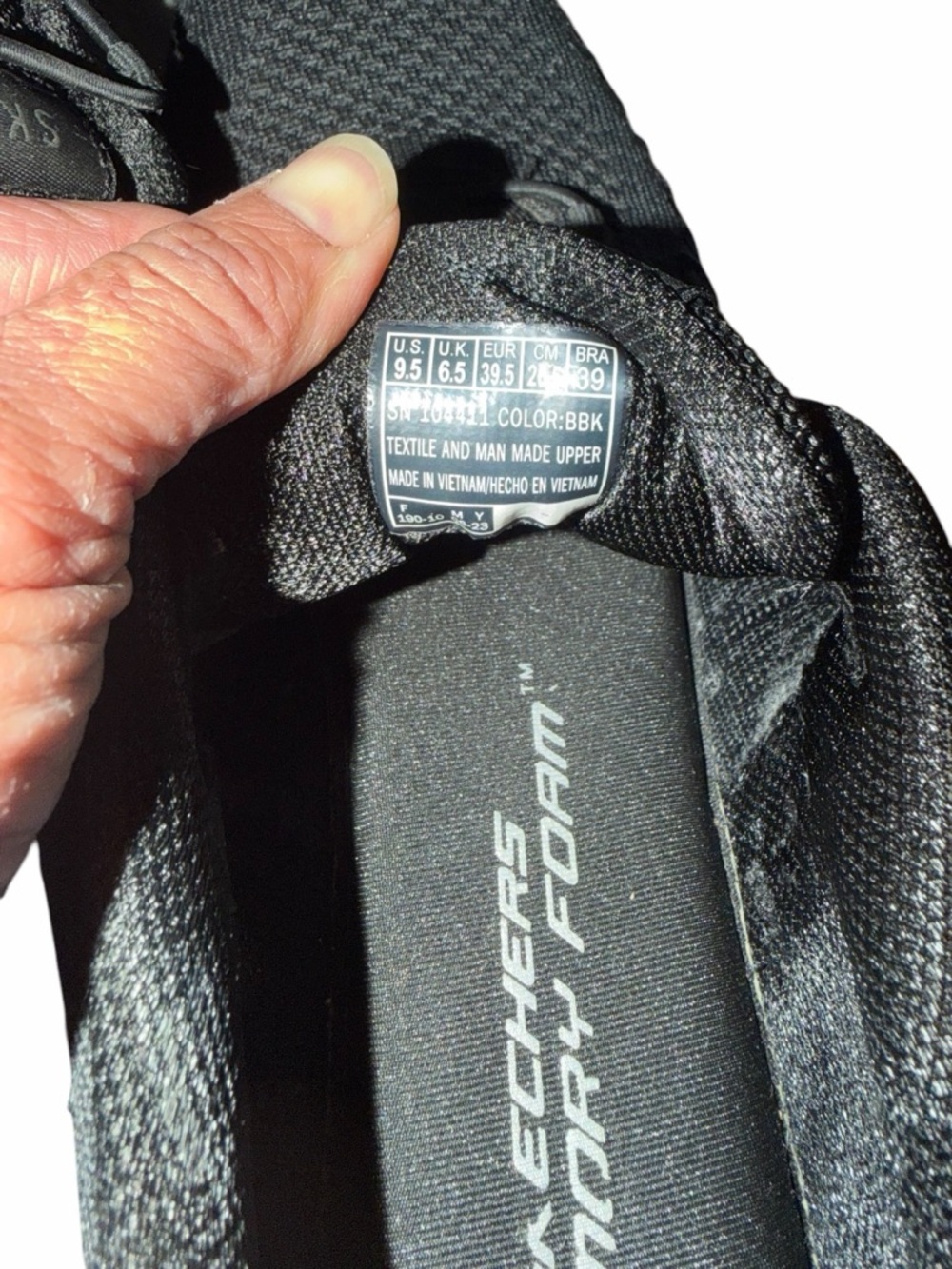 Skechers  Black Knit memory foam Slip-On Walking Shoes - Picture 5 of 9